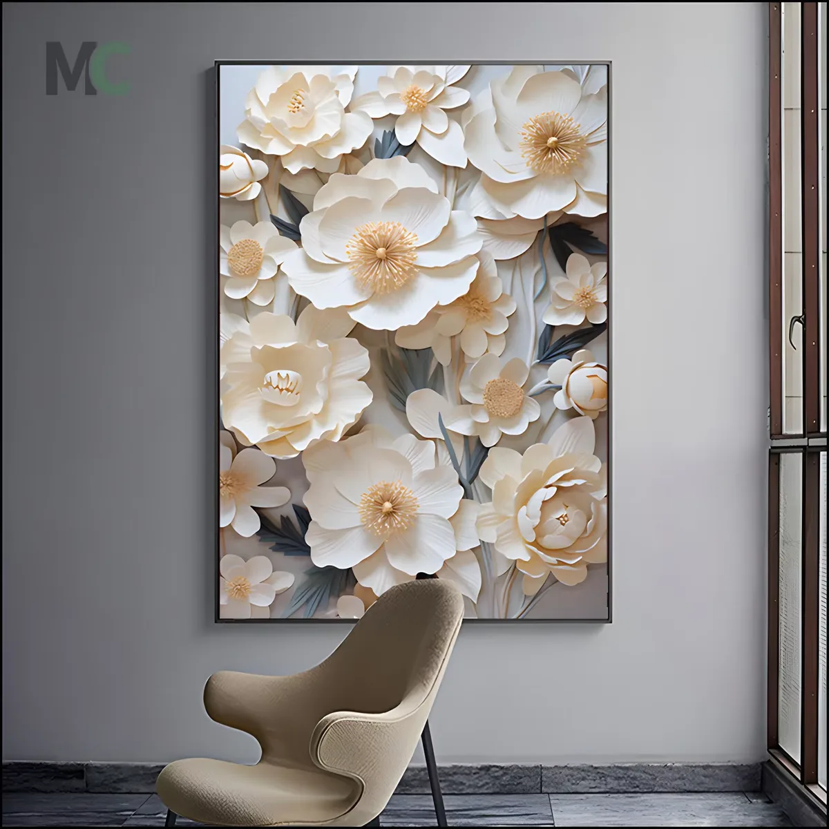 Small Freshness Floral Decoration Painting Restaurant Art Warm Flower Painting Living Room Sofa Background Wall Hanging Picture