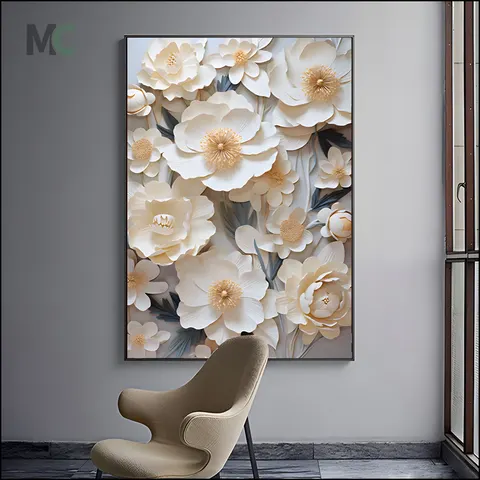 Small Freshness Floral Decoration Painting Restaurant Art Warm Flower Painting Living Room Sofa Background Wall Hanging Picture