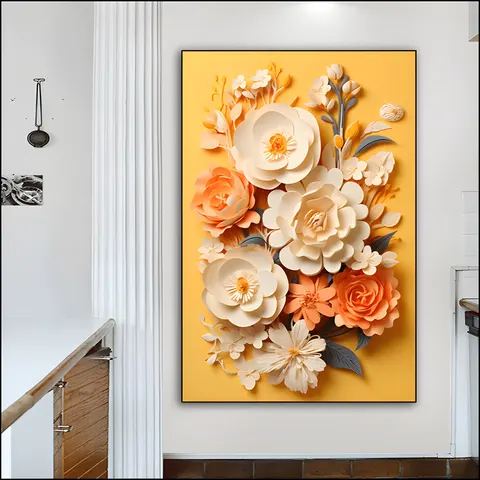 Small Freshness Floral Decoration Painting Restaurant Art Warm Flower Painting Living Room Sofa Background Wall Hanging Picture