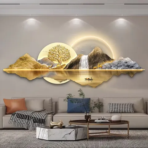 Sofa Backdrop Wall UV Engraving Art Home Decor Painting Landscape Acrylic LED Painting