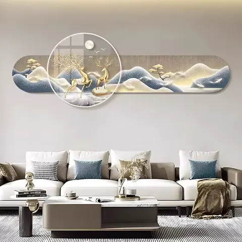 Sofa Background Wall Acrylic LED Painting Nine Fish Diagram Art Home Furnishings Decorative Painting