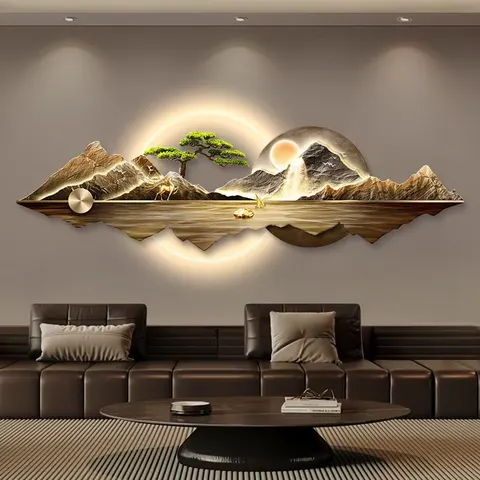 Sofa Background Wall Acrylic LED Painting Scenery and Mountains Landscape Art Home Decor Paintings