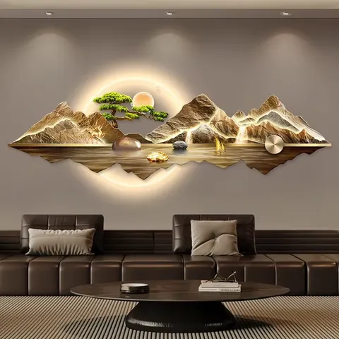Sofa Background Wall Acrylic LED Painting Scenery and Mountains Landscape Art Home Decor Paintings
