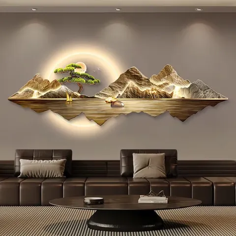 Sofa Background Wall Acrylic LED Painting Scenery and Mountains Landscape Art Home Decor Paintings