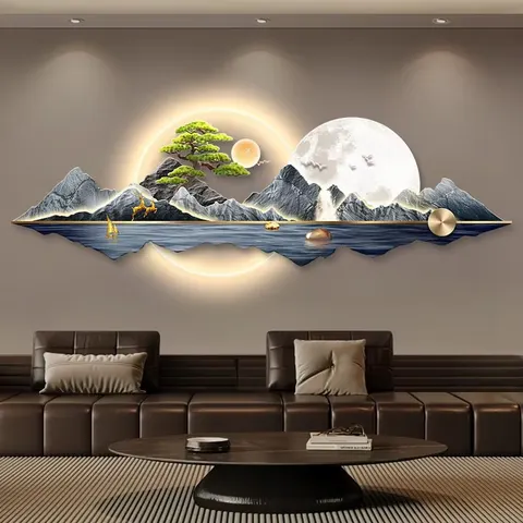 Sofa Background Wall Acrylic LED Painting Scenery and Mountains Landscape Art Home Decor Paintings