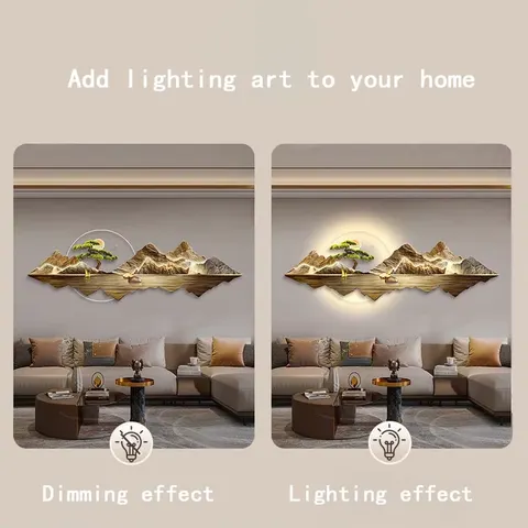 Sofa Background Wall Acrylic LED Painting Scenery and Mountains Landscape Art Home Decor Paintings