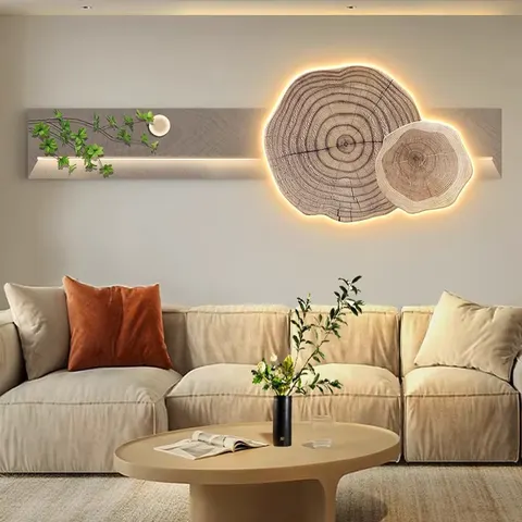 抽象 单幅 装饰画 现代简约 客厅背景墙挂画 LED带灯画