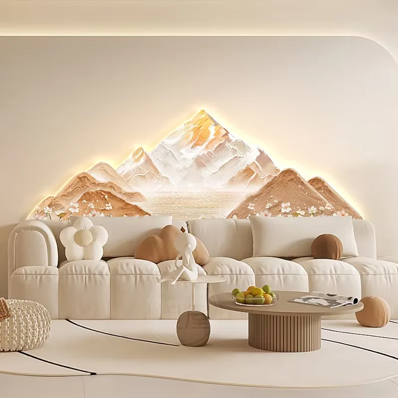 Sofa Background Wall Background Wall Crystal Porcelain Painting UV Engraving Landscape Art Home Decor Painting