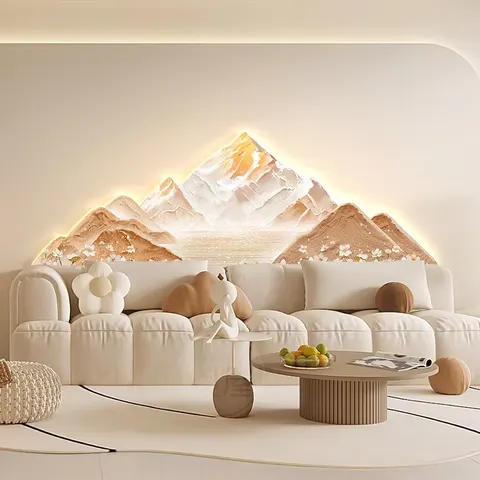 Sofa Background Wall Background Wall Crystal Porcelain Painting UV Engraving Landscape Art Home Decor Painting
