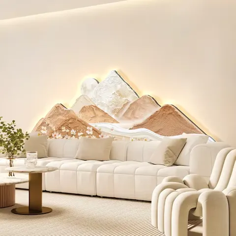 Sofa Background Wall Background Wall Crystal Porcelain Painting UV Engraving Landscape Art Home Decor Painting