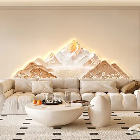 Sofa Background Wall Background Wall Crystal Porcelain Painting UV Engraving Landscape Art Home Decor Painting