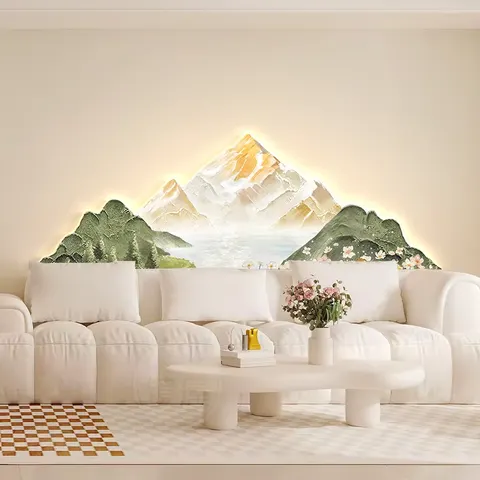 Sofa Background Wall Background Wall Crystal Porcelain Painting UV Engraving Landscape Art Home Decor Painting