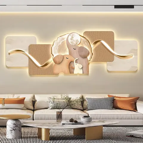 Sofa Background Wall Crystal Porcelain Art Home Decor Painting UV Engraving LED Decor Painting