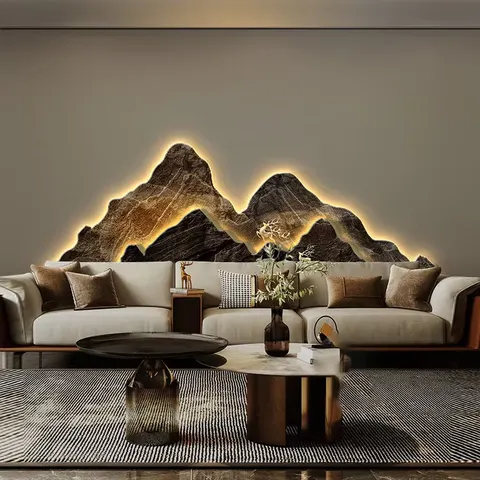 Sofa Background Wall Crystal Porcelain Painting Landscape Art Background Wall Wall Surface Mural Painting