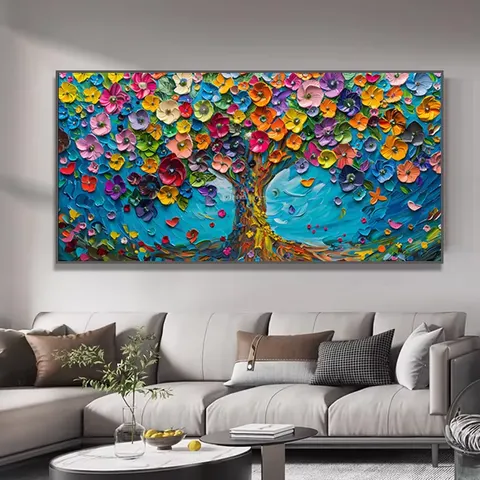 Sofa Background Wall Flowers Art Home Decor Painting High Definition Print Crystal Porcelain Painting Flower Painting