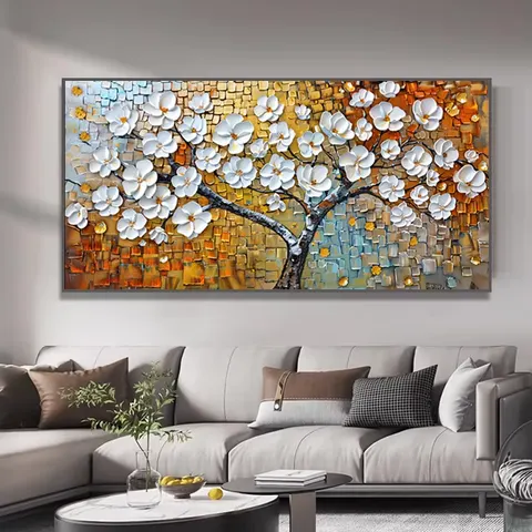 Sofa Background Wall Flowers Art Home Decor Painting High Definition Print Crystal Porcelain Painting Flower Painting