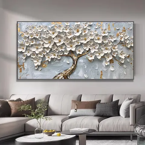 Sofa Background Wall Flowers Art Home Decor Painting High Definition Print Crystal Porcelain Painting Flower Painting
