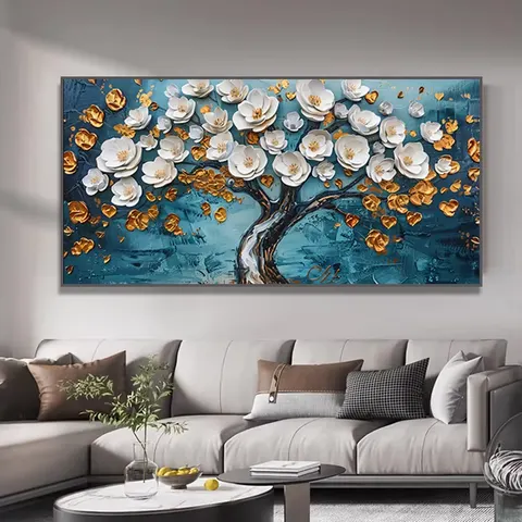 Sofa Background Wall Flowers Art Home Decor Painting High Definition Print Crystal Porcelain Painting Flower Painting