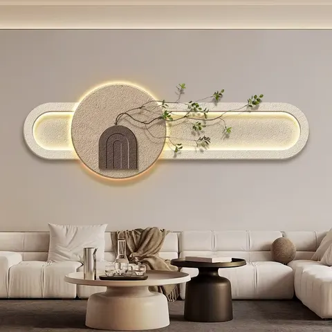 Sofa Background Wall Glowed LED Decor Painting Handmade Production Sandstone Art Home Decor Painting