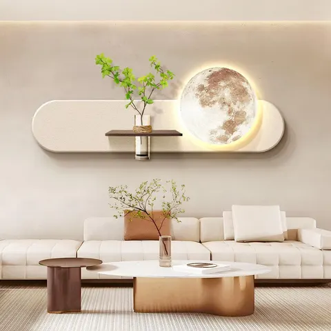 Sofa Background Wall Hydroponic Green Plants Sandstone Art Decor Painting Three-dimensional Glowed LED Decor Painting