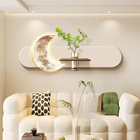 Sofa Background Wall Hydroponic Green Plants Sandstone Art Decor Painting Three-dimensional Glowed LED Decor Painting