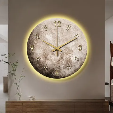 Sofa Background Wall Moon Crystal Porcelain Painting Corridor Background Wall LED Decor Painting