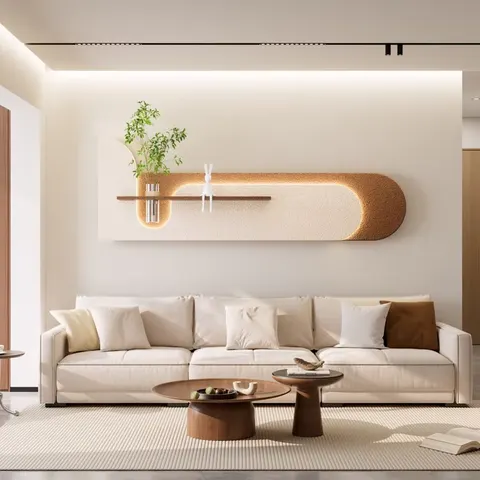 Sofa Background Wall Sandstone Art Home Decor Painting Hydroponics Green Plants LED Decor Painting