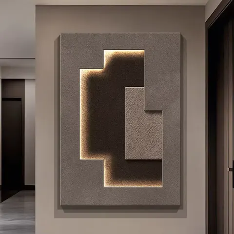 抽象 单幅 装饰画 现代简约 客厅背景墙挂画 LED带灯画