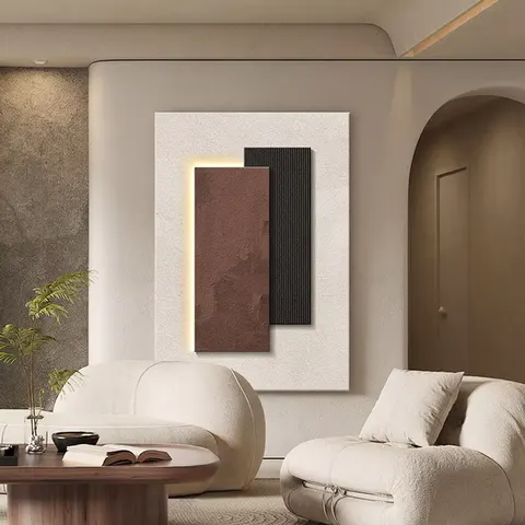 抽象 单幅 装饰画 现代简约 客厅背景墙挂画 LED带灯画