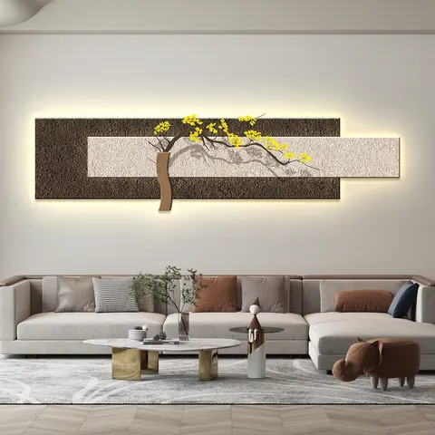 Sofa Background Wall Texture Sandstone Glowed LED Painting Modern Simplicity Art Home Furnishings Decor Painting