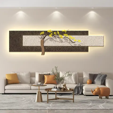 抽象 单幅 装饰画 现代简约 客厅背景墙挂画 LED带灯画