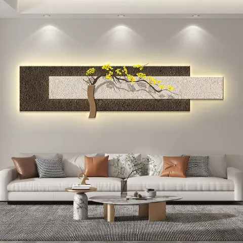 抽象 单幅 装饰画 现代简约 客厅背景墙挂画 LED带灯画