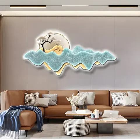 抽象 单幅 装饰画 现代简约 玄关背景墙挂画 LED带灯画