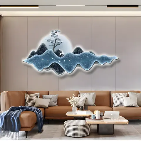 抽象 单幅 装饰画 现代简约 玄关背景墙挂画 LED带灯画