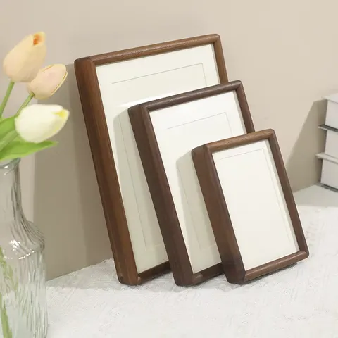 Solid Wood Black Walnut Round Corner Picture Frame Pendulum Lovers Photo  Frames Hanging Wall Manufacturers Wholesale