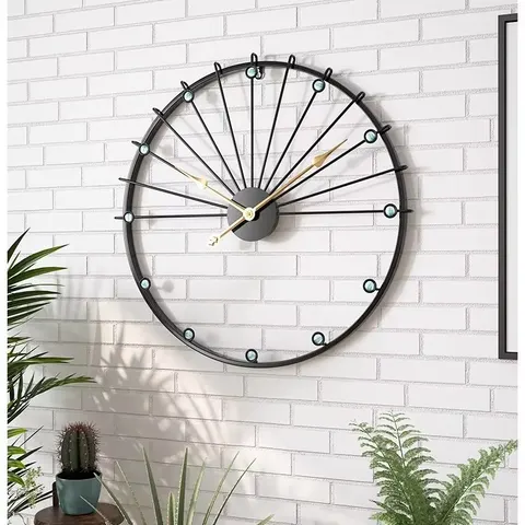 Spain Minimalism Creativity Art Metal Wall Clock Corridor Background Wall Mute Wall Clock Process Hanging Piece
