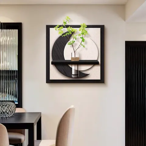 Square Entrance Hall Sandstone Home Furnishings Decorative Painting Elephant Hydroponics Green Plants Wall Murals LED Painting