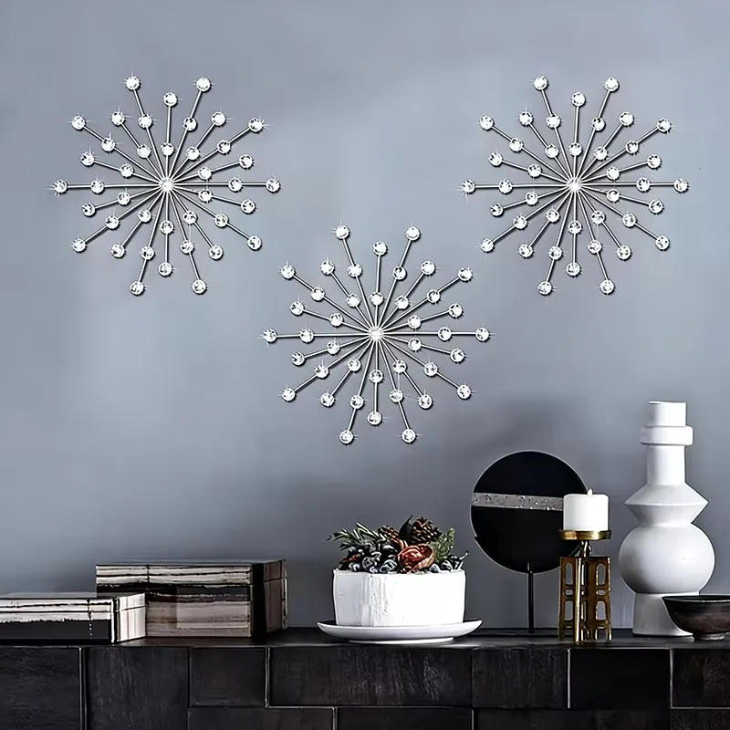 Starry Sky Ironwork Wall Decoration European Style Simplicity Metal Wall Hanging Living Room Wall Snowflake-like Hanging Piece