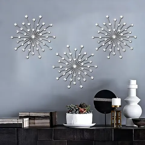 Starry Sky Ironwork Wall Decoration European Style Simplicity Metal Wall Hanging Living Room Wall Snowflake-like Hanging Piece