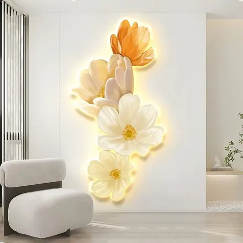 Sunflower Diamond Crystal Porcelain Painting Wall Art Modern Simple Living Room Sofa Background Mural Painting Home Decor