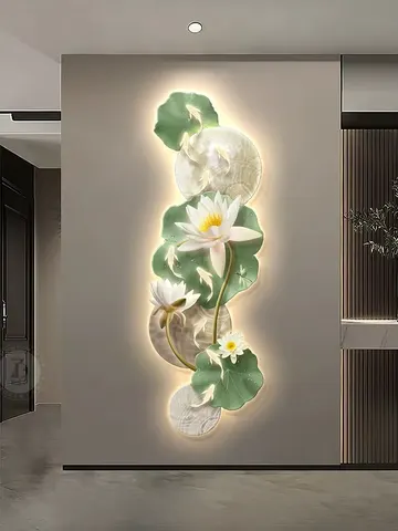 Sunflower Diamond Crystal Porcelain Painting Wall Art Modern Simple Living Room Sofa Background Mural Painting Home Decor