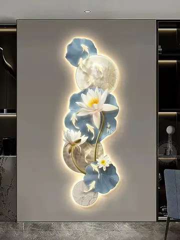 Sunflower Diamond Crystal Porcelain Painting Wall Art Modern Simple Living Room Sofa Background Mural Painting Home Decor