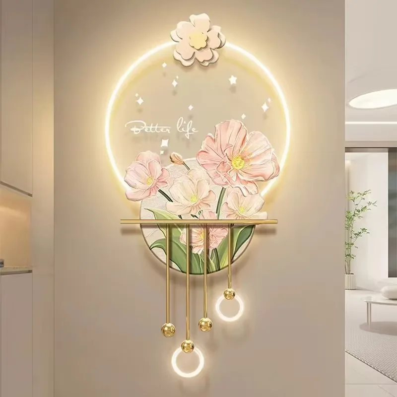 Sunflower Entrance Hall Living Room Art Decor Painting Nordic Style Flowers Three-dimensional Effect Glowed LED Painting