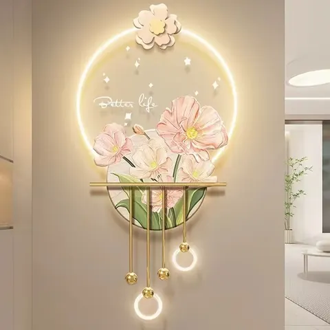 Sunflower Entrance Hall Living Room Art Decor Painting Nordic Style Flowers Three-dimensional Effect Glowed LED Painting