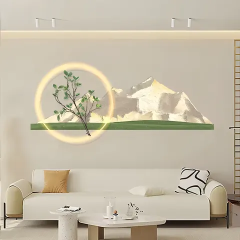 山水 单幅 装饰画 轻奢风 玄关背景墙挂画 晶瓷画