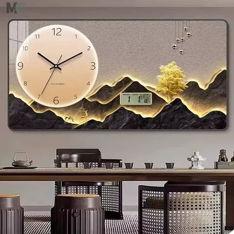 Superior Sense New Chinese Restaurant Landscape Painting Decorative Painting for Home Decoration Perpetual Calendar