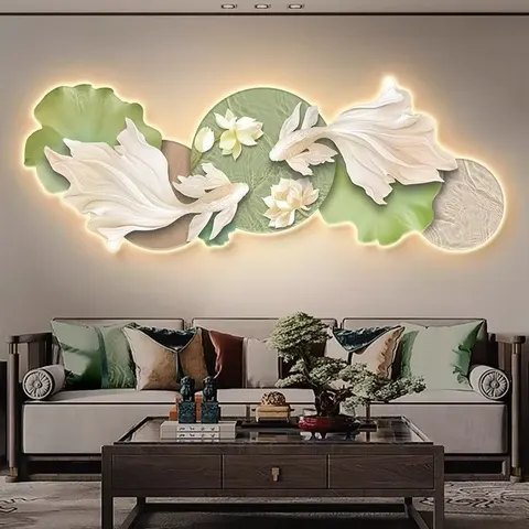 The Factory Directly Supplies Modern Crystal Porcelain Paintings  Wall Art Designer Home Decor Wall Art LED Light Painting
