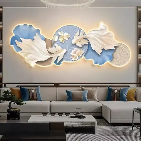 The Factory Directly Supplies Modern Crystal Porcelain Paintings  Wall Art Designer Home Decor Wall Art LED Light Painting