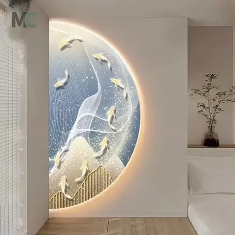 The Latest Fashion  Living Room Corridor Crystal Painting Office Porch Background Wall Decor Painting Luminous Led Painting
