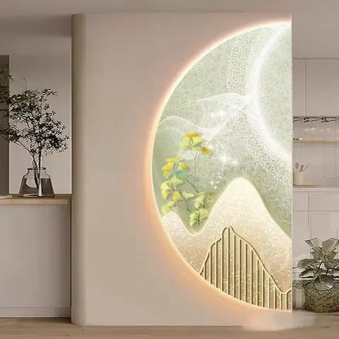 抽象 单幅 装饰画 现代简约 玄关背景墙挂画 LED带灯画
